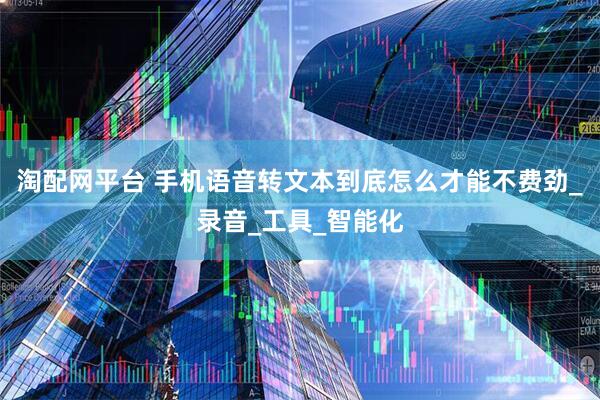 淘配网平台 手机语音转文本到底怎么才能不费劲_录音_工具_智能化
